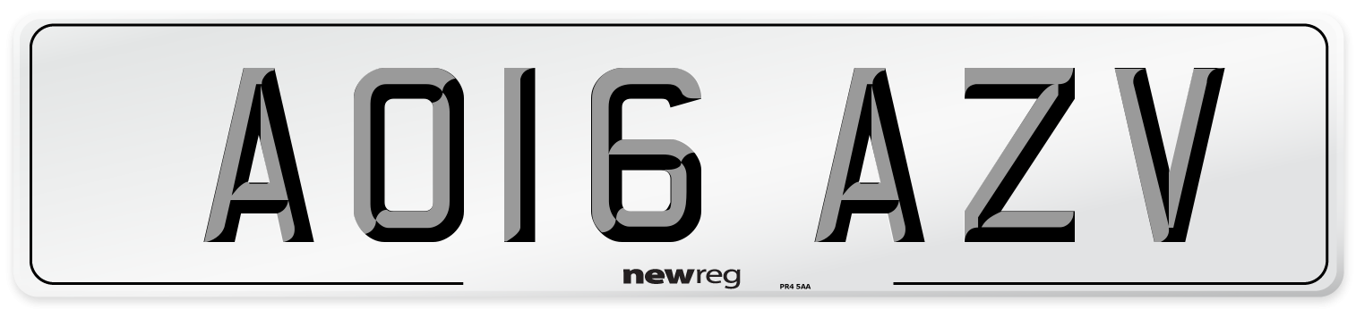 AO16 AZV Number Plate from New Reg